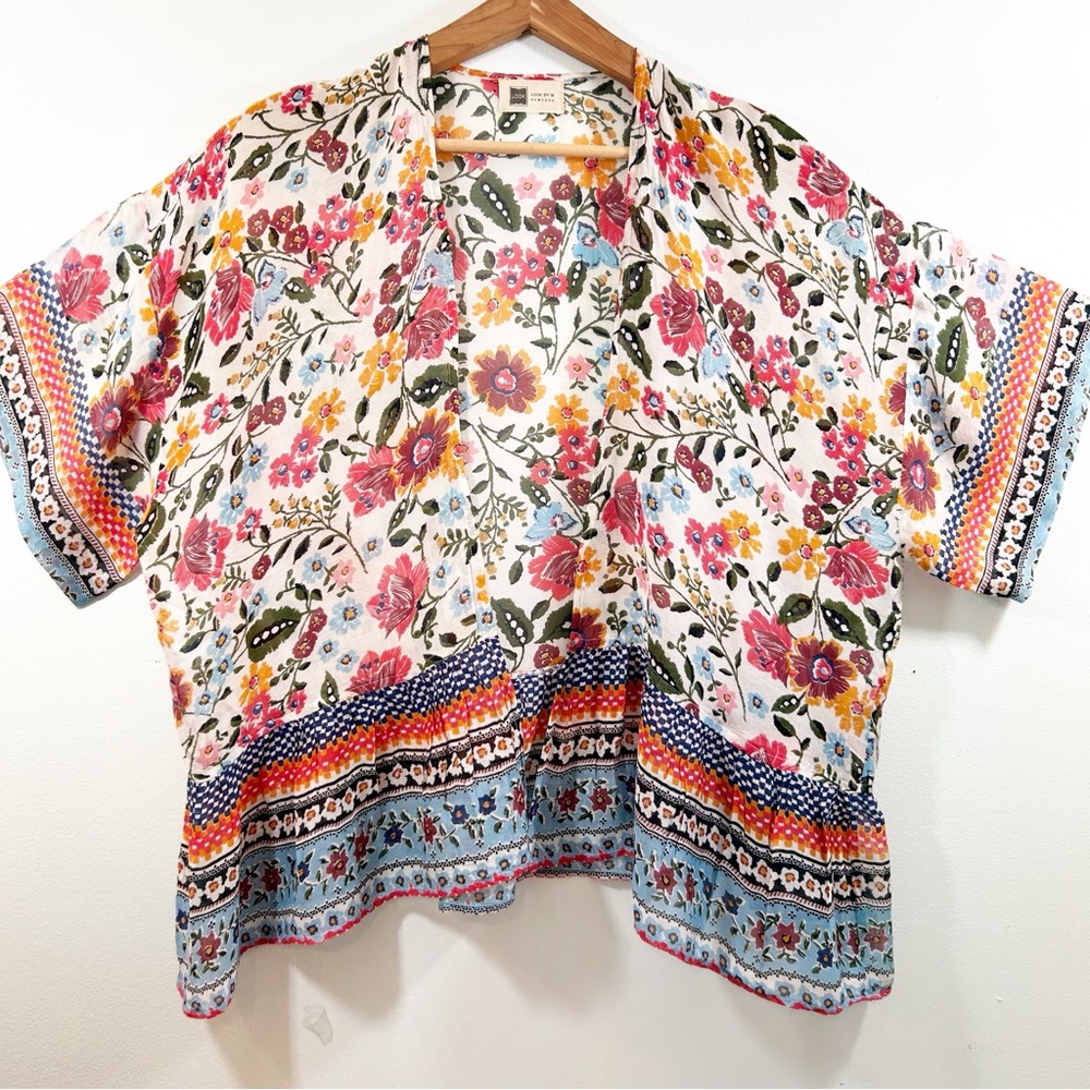 Look By M New York Floral Bohemian Kimono Cardigan Open Lightweight One Size